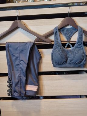 Adore Me Grey Sports Bra & Leggings Set